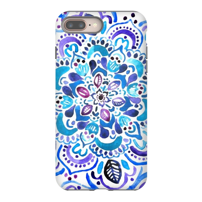 iPhone 8 plus StrongFit Ocean Watercolour Mandala - Vivid by Tangerine-Tane