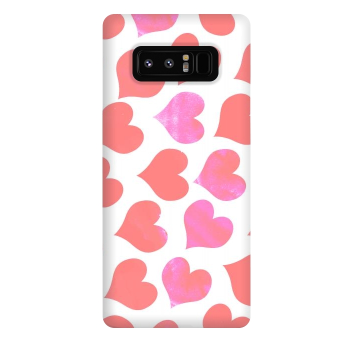 Galaxy Note 8 StrongFit Bold Red-Pink hearts by Oana 