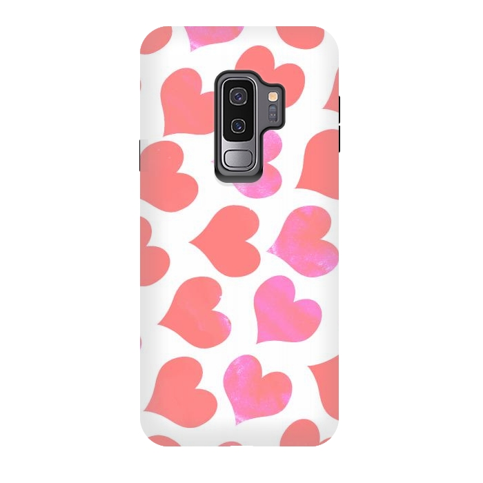 Galaxy S9 plus StrongFit Bold Red-Pink hearts by Oana 