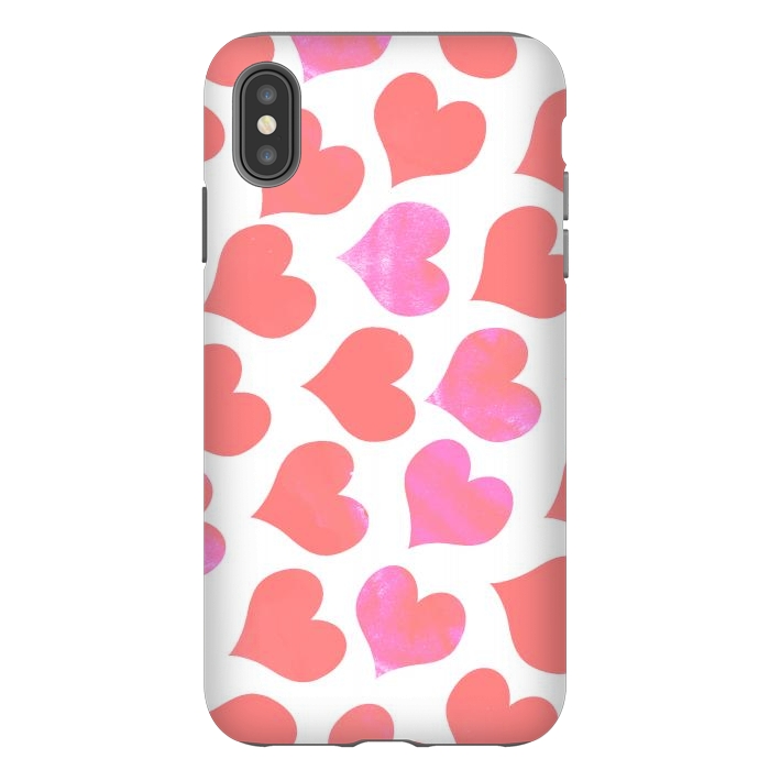 iPhone Xs Max StrongFit Bold Red-Pink hearts by Oana 