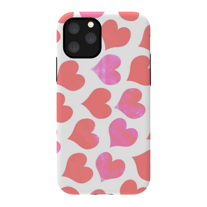 iPhone 11 Pro StrongFit Bold Red-Pink hearts by Oana 