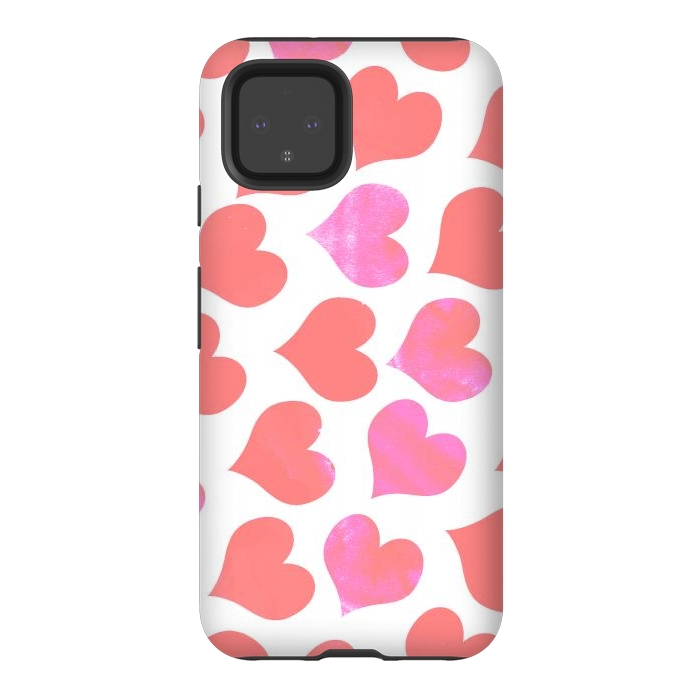 Pixel 4 StrongFit Bold Red-Pink hearts by Oana 