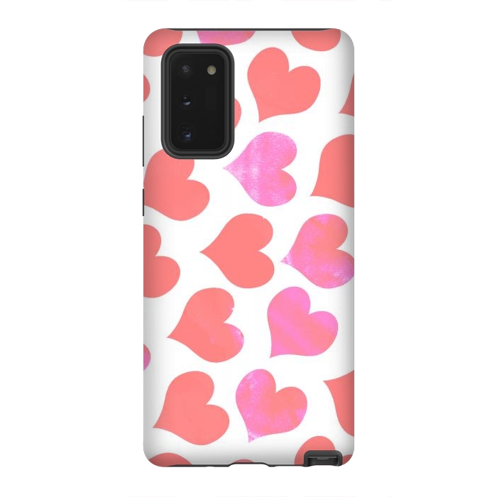 Galaxy Note 20 StrongFit Bold Red-Pink hearts by Oana 