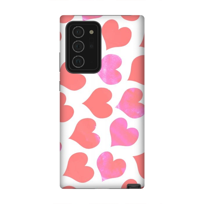 Galaxy Note 20 Ultra StrongFit Bold Red-Pink hearts by Oana 