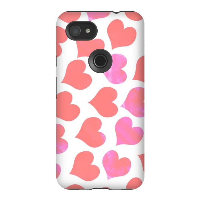 Pixel 3AXL StrongFit Bold Red-Pink hearts by Oana 