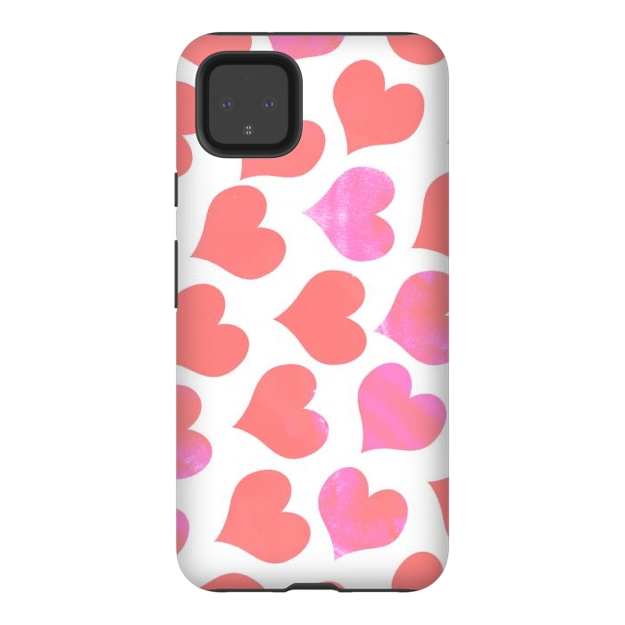 Pixel 4XL StrongFit Bold Red-Pink hearts by Oana 