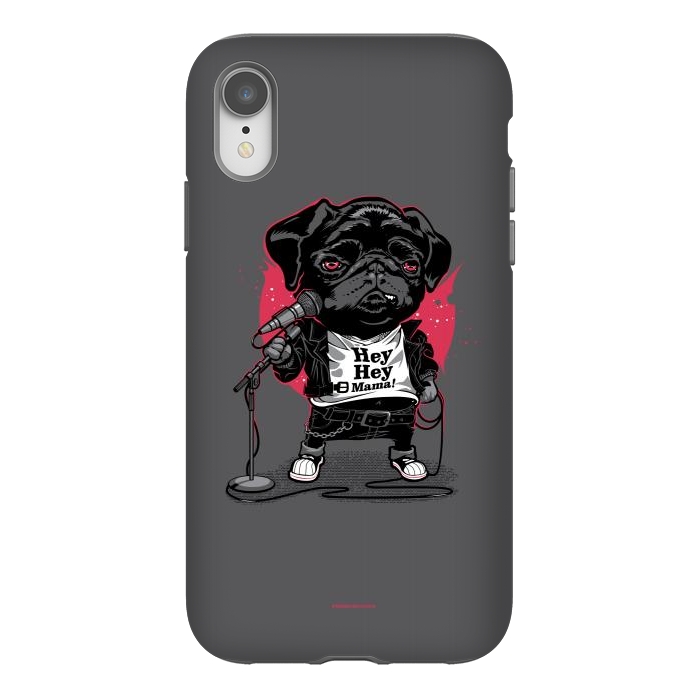 iPhone Xr StrongFit Black Dog by Draco