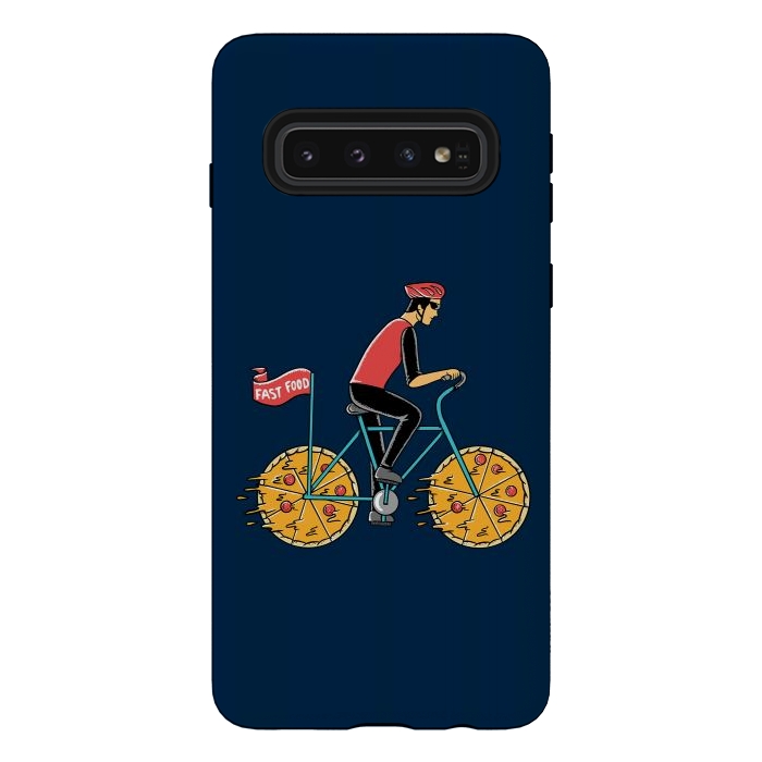 Galaxy S10 StrongFit Pizza Bicycle by Coffee Man