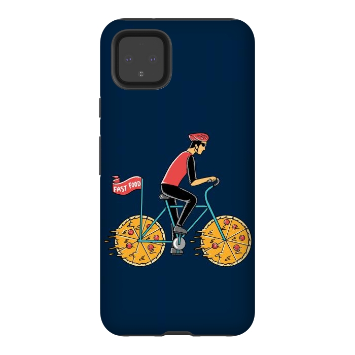 Pixel 4XL StrongFit Pizza Bicycle by Coffee Man