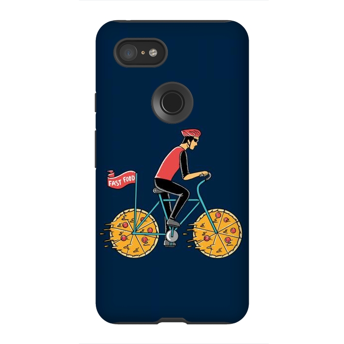 Pixel 3XL StrongFit Pizza Bicycle by Coffee Man