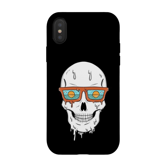iPhone Xs / X StrongFit Skull Beach by Coffee Man