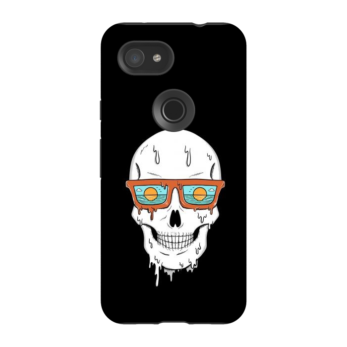 Pixel 3A StrongFit Skull Beach by Coffee Man