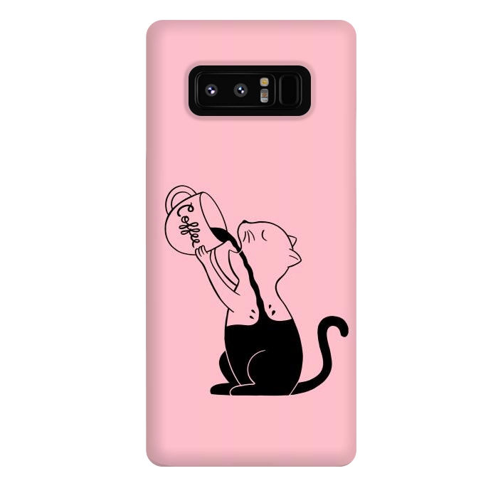 Galaxy Note 8 StrongFit Cat full coffee Pink by Coffee Man