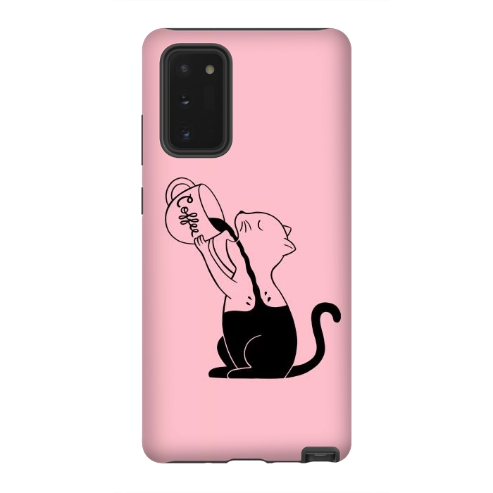 Galaxy Note 20 StrongFit Cat full coffee Pink by Coffee Man