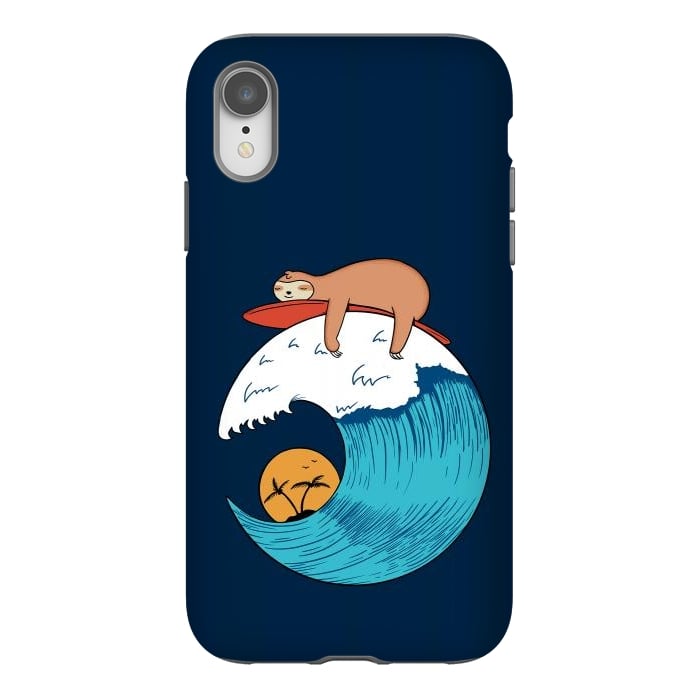 iPhone Xr StrongFit Sloth Beach by Coffee Man