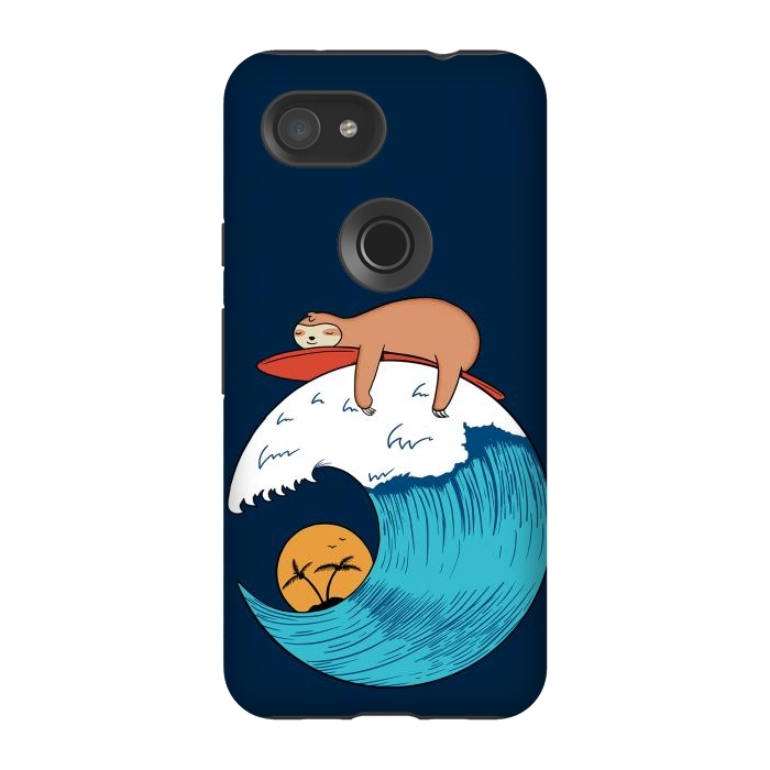 Pixel 3A StrongFit Sloth Beach by Coffee Man