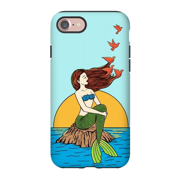iPhone 7 StrongFit Mermaid and birds by Coffee Man