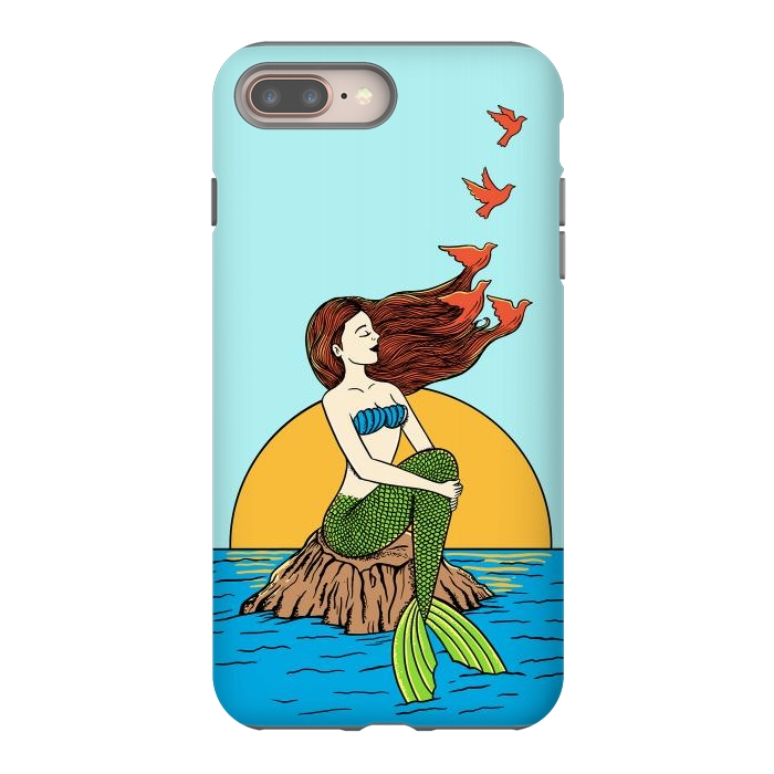 iPhone 7 plus StrongFit Mermaid and birds by Coffee Man