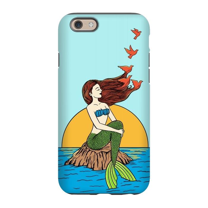iPhone 6/6s StrongFit Mermaid and birds by Coffee Man
