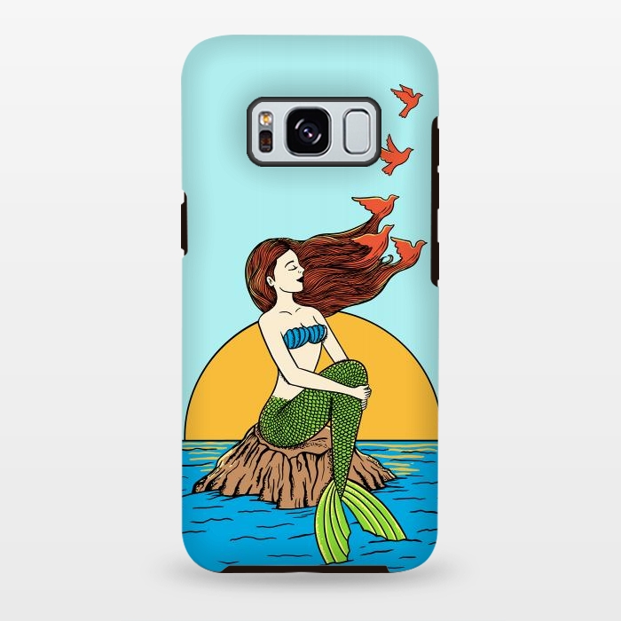 Galaxy S8 plus StrongFit Mermaid and birds por Coffee Man