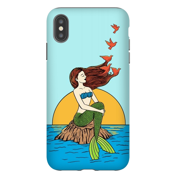 iPhone Xs Max StrongFit Mermaid and birds por Coffee Man