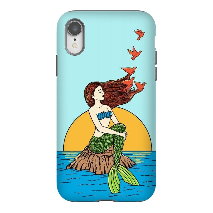 iPhone Xr StrongFit Mermaid and birds por Coffee Man