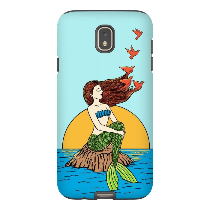 Galaxy J7 StrongFit Mermaid and birds by Coffee Man