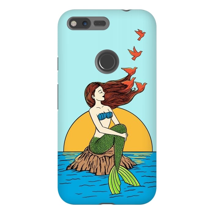 Pixel XL StrongFit Mermaid and birds by Coffee Man
