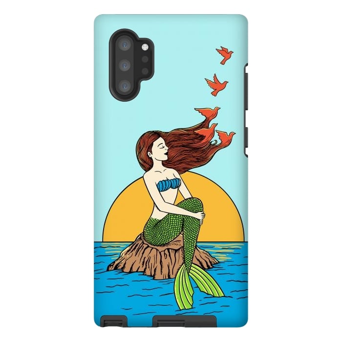 Galaxy Note 10 plus StrongFit Mermaid and birds by Coffee Man