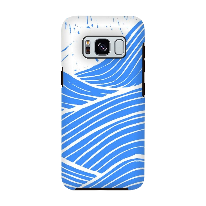Galaxy S8 StrongFit The blue and white waves by Steve Wade (Swade)