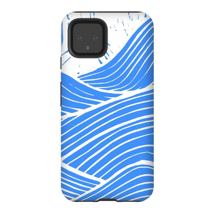 Pixel 4 StrongFit The blue and white waves by Steve Wade (Swade)