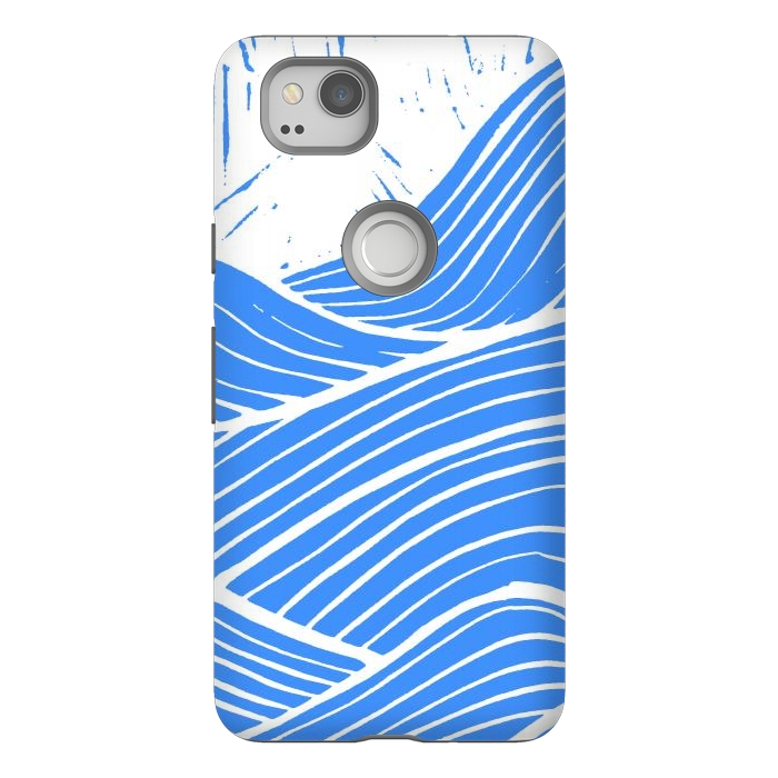 Pixel 2 StrongFit The blue and white waves by Steve Wade (Swade)