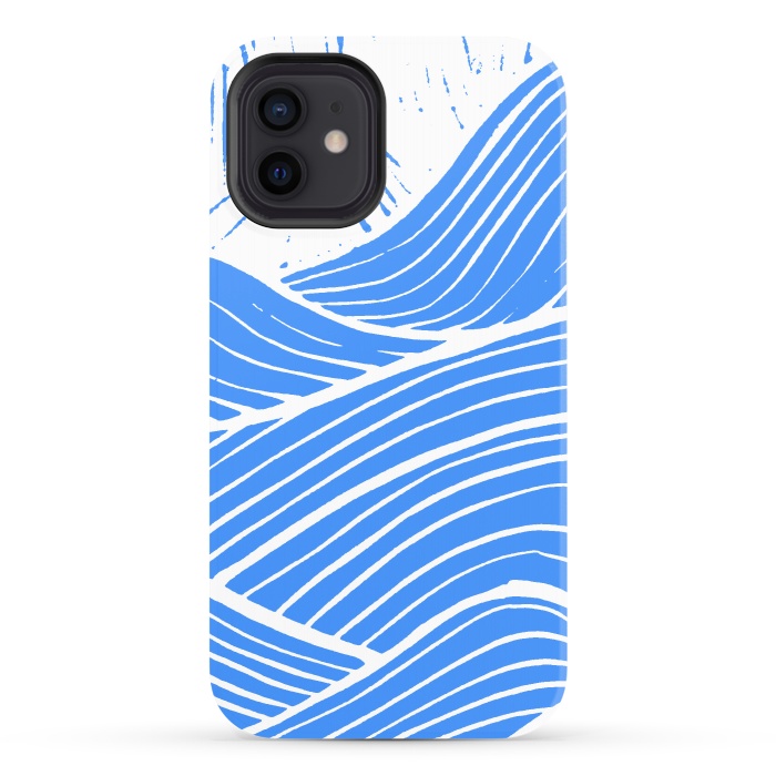 iPhone 12 StrongFit The blue and white waves by Steve Wade (Swade)