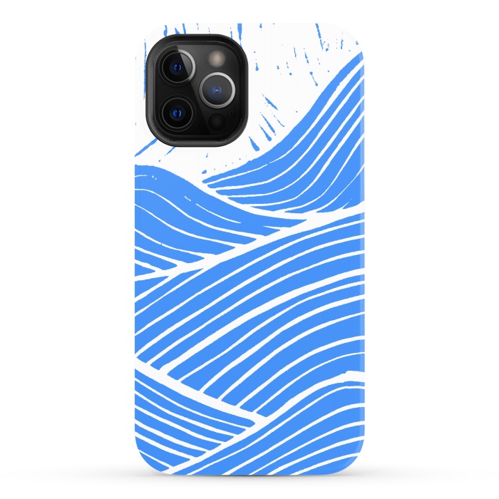 iPhone 12 Pro Max StrongFit The blue and white waves by Steve Wade (Swade)
