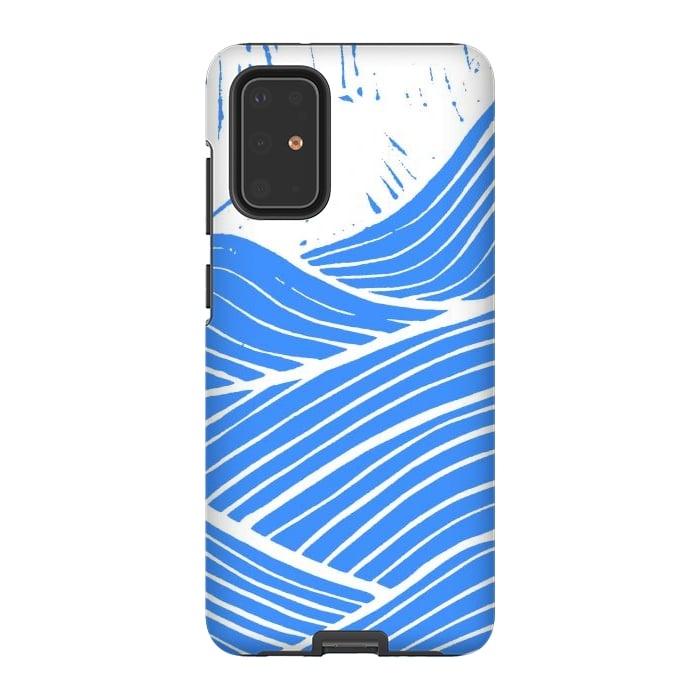 Galaxy S20 Plus StrongFit The blue and white waves by Steve Wade (Swade)