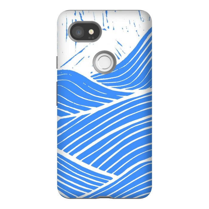 Pixel 2XL StrongFit The blue and white waves by Steve Wade (Swade)