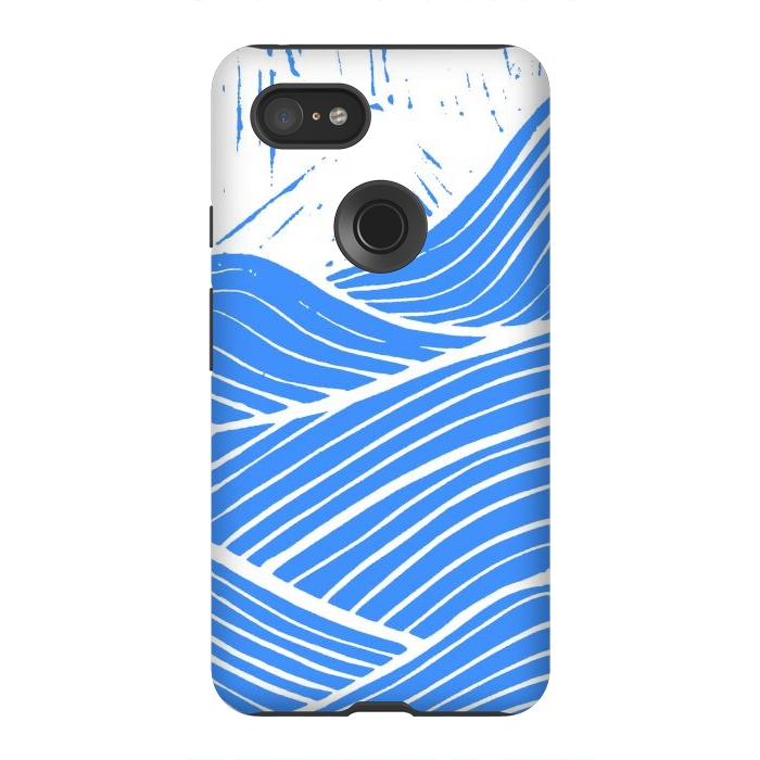 Pixel 3XL StrongFit The blue and white waves by Steve Wade (Swade)
