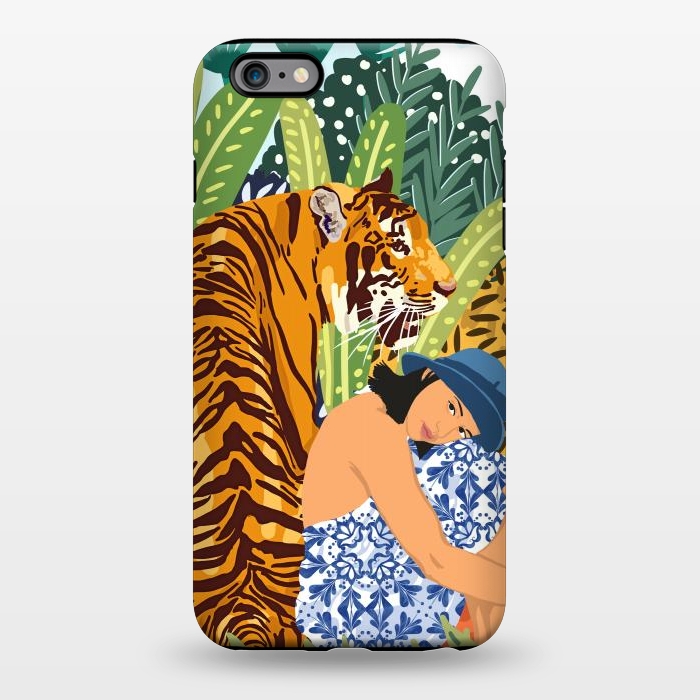 iPhone 6/6s plus StrongFit Awaken The Tiger Within Illustration, Wildlife Nature Wall Decor, Jungle Human Nature Connection by Uma Prabhakar Gokhale