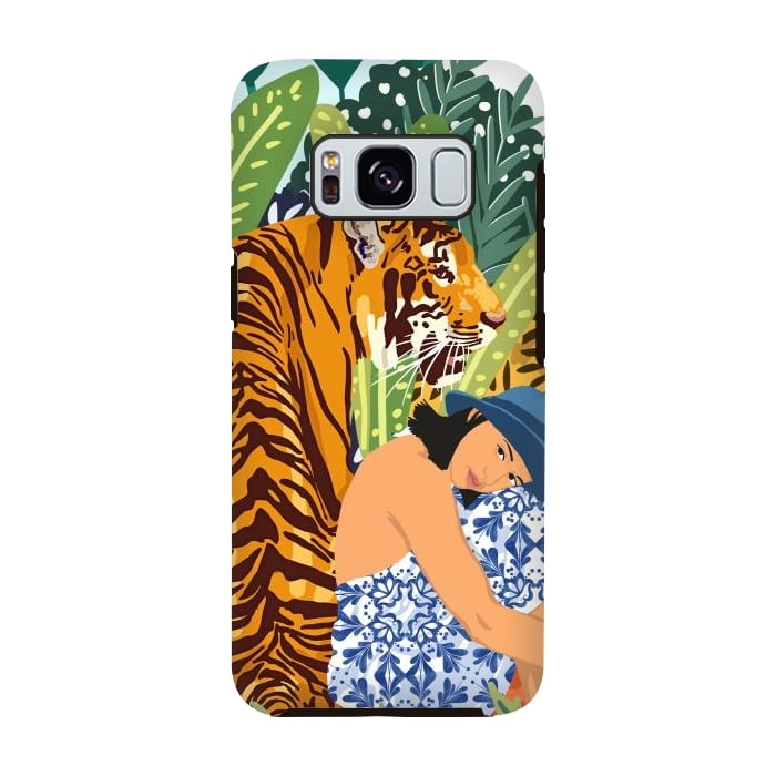 Galaxy S8 StrongFit Awaken The Tiger Within Illustration, Wildlife Nature Wall Decor, Jungle Human Nature Connection by Uma Prabhakar Gokhale