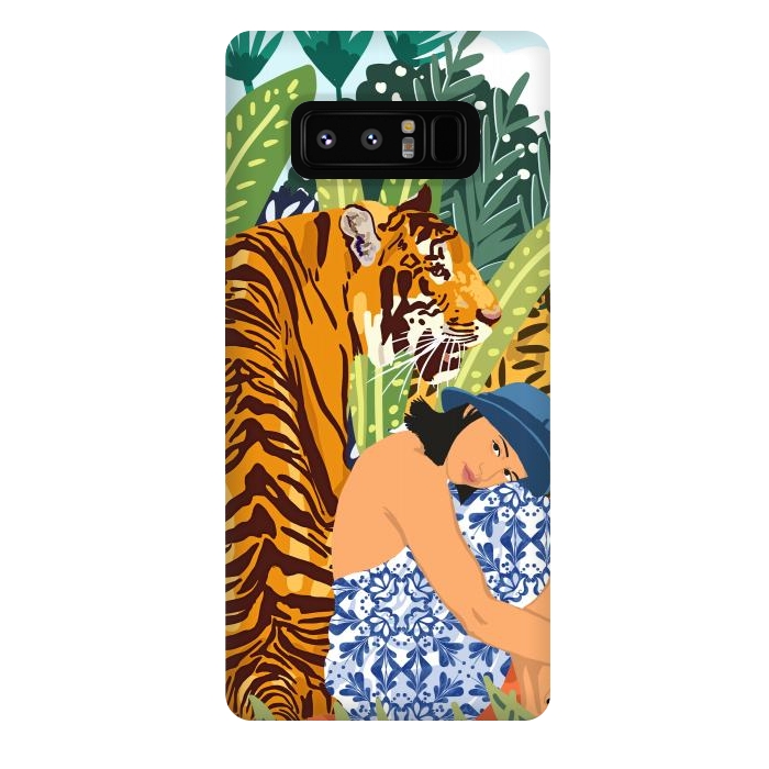 Galaxy Note 8 StrongFit Awaken The Tiger Within Illustration, Wildlife Nature Wall Decor, Jungle Human Nature Connection by Uma Prabhakar Gokhale