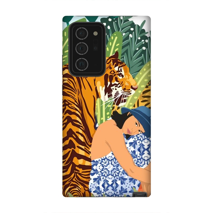 Galaxy Note 20 Ultra StrongFit Awaken The Tiger Within Illustration, Wildlife Nature Wall Decor, Jungle Human Nature Connection by Uma Prabhakar Gokhale