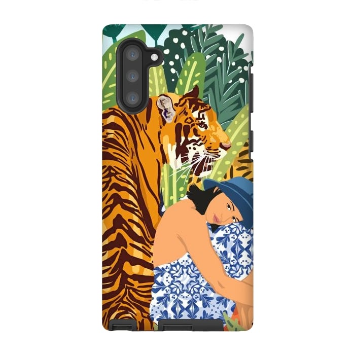 Galaxy Note 10 StrongFit Awaken The Tiger Within Illustration, Wildlife Nature Wall Decor, Jungle Human Nature Connection by Uma Prabhakar Gokhale