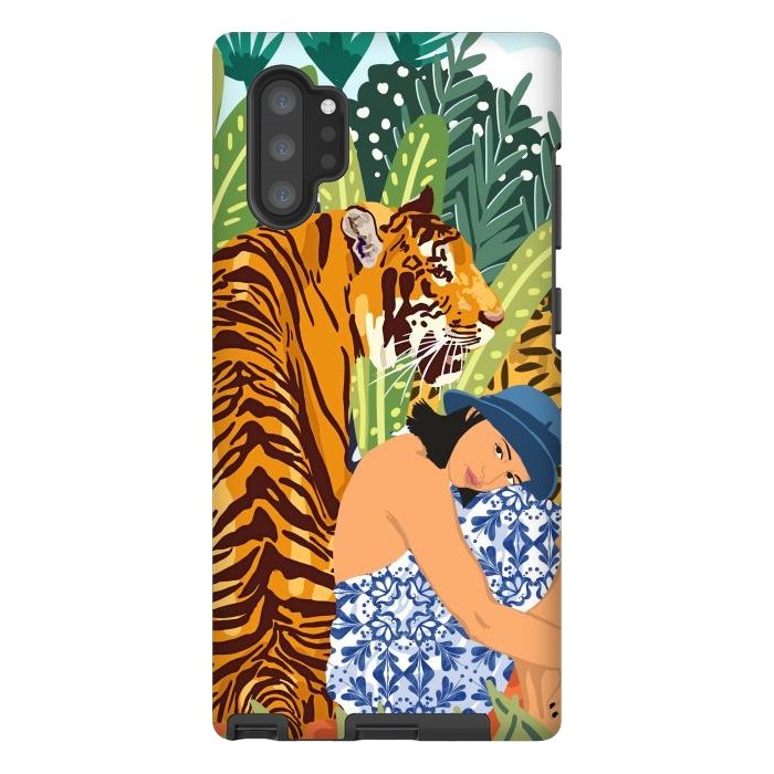 Galaxy Note 10 plus StrongFit Awaken The Tiger Within Illustration, Wildlife Nature Wall Decor, Jungle Human Nature Connection by Uma Prabhakar Gokhale
