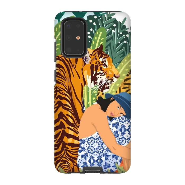 Galaxy S20 Plus StrongFit Awaken The Tiger Within Illustration, Wildlife Nature Wall Decor, Jungle Human Nature Connection by Uma Prabhakar Gokhale