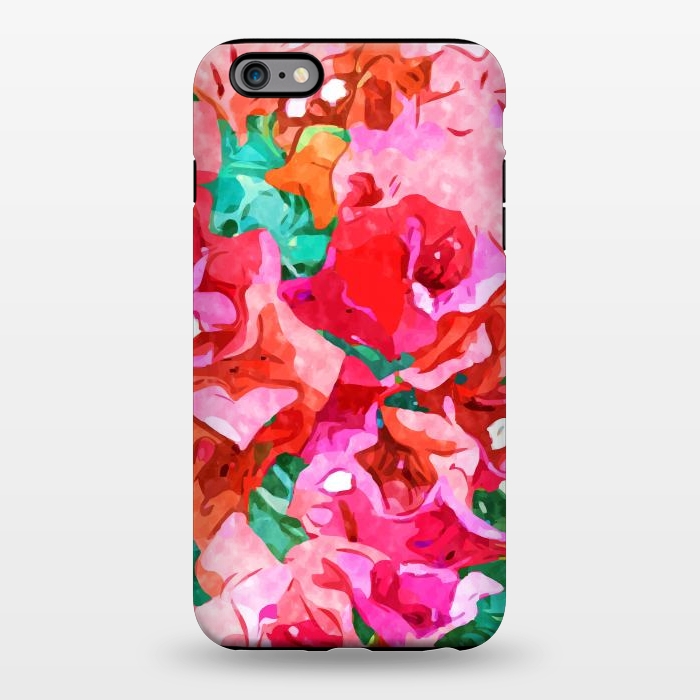 iPhone 6/6s plus StrongFit Wild Bougainvillea, Bloom Summer Floral Bohemian Pop of Color Botanical Jungle Watercolor Painting by Uma Prabhakar Gokhale
