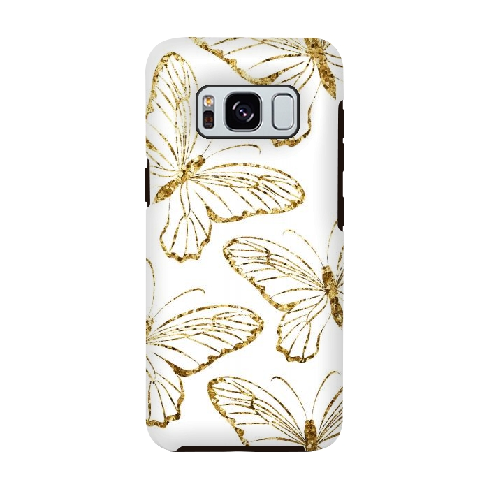 Galaxy S8 StrongFit Glitter Butterflies by Martina