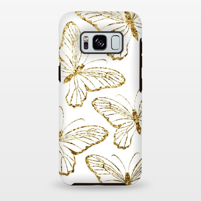 Galaxy S8 plus StrongFit Glitter Butterflies by Martina