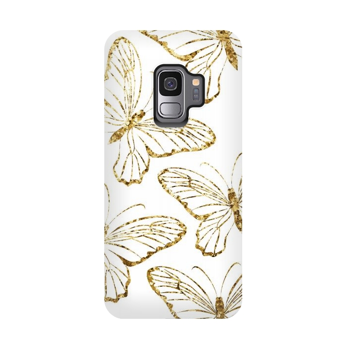 Galaxy S9 StrongFit Glitter Butterflies by Martina