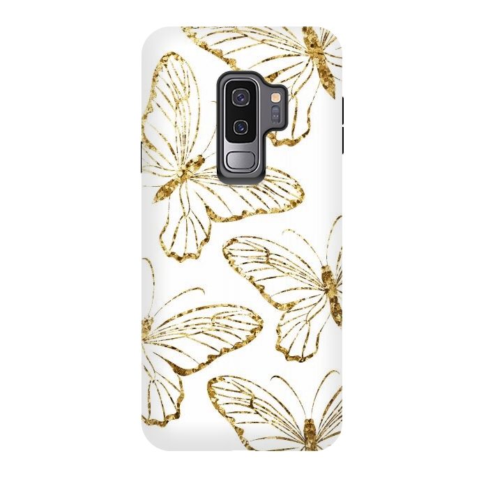 Galaxy S9 plus StrongFit Glitter Butterflies by Martina