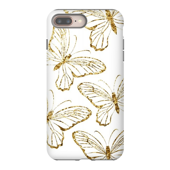 iPhone 8 plus StrongFit Glitter Butterflies by Martina